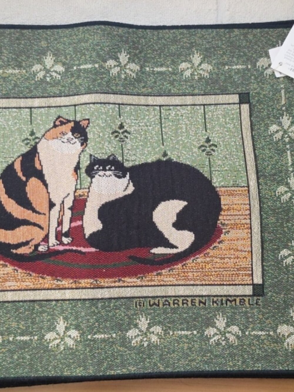 Set Of 4 NWT Warren Kimble Cat Tapestry Placemats